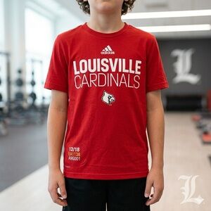 adidas Louisville Cardinals Youth Boy’s Red T‑Shirt